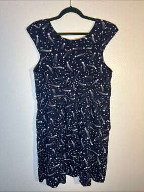 Emily and Fin Navy White Celestial Shooting Star & Comet Midi Dress NWT 1XL